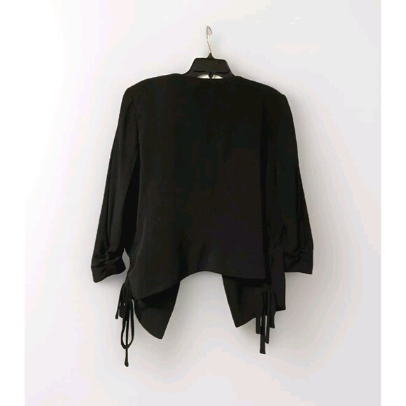 Bar III Plus Size 3X Black Suit Separate Open Front Blazer Jacket Lace Up Sides - Picture 4 of 7